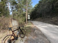 Coll de Carretera de la Vall del Bac from Castellfolit de la Roca
