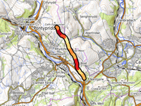 Cefn Eglwysilan von Nantgarw über Heol-Y-Bwnsi