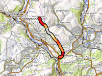 Cefn Eglwysilan von Nantgarw über Old Nantgarw Road