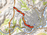 Côte des Aumières from Millau via Rue de Naulas