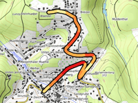 Côte du Château de Lancy von Meisenthal über Mailaenderberg