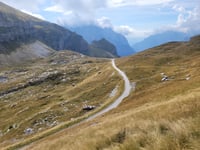 Klanška Škrbina / Mangartsko sedlo desde Predel Mangart