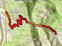 Malbun vanuit Vaduz via Stegtunnel