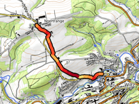 Noertrange da Wiltz via Rue du Moulin à Vent