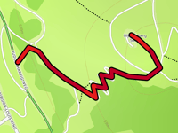 Olympiaberg über Kopfsteinpflasterstrasse