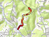Route de Malagnac from Hautes Vignes