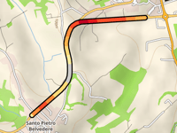 Santo Pietro desde Capannoli por Via di Santo Pietro Est