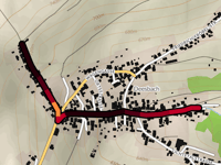 Steile Wand von Deesbach über Oberweissbacher Strasse