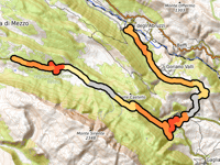 Valico della Forcella desde Tione degli Abruzzi por Secinaro
