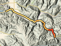 Wolf Creek Summit über Lower River Road